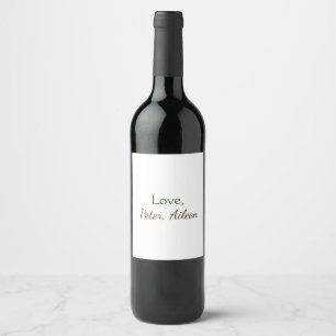 Étiquette Pour Bouteilles De Vin amour ajouter un nom simple texte modifiable minim