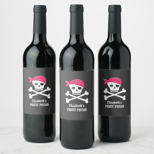 Étiquette Pour Bouteilles De Vin Amusants Crossbones Pirate Poison Personnalisé (Bouteilles)