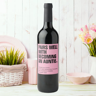 Étiquette Pour Bouteilles De Vin Amusants paires bien la Faire-part de grossesse