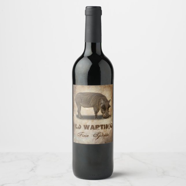 ÉTIQUETTE POUR BOUTEILLES DE VIN ANCIEN WARTHOG (Devant)
