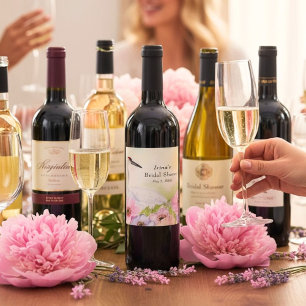 Étiquette Pour Bouteilles De Vin Anémones Grues couronnées Lavage nuptial 