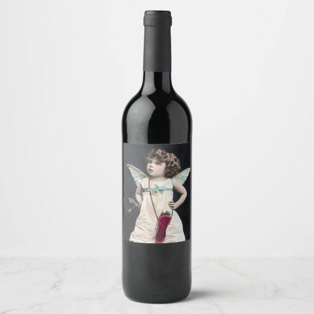 Étiquette Pour Bouteilles De Vin Angry Cupid (Devant)