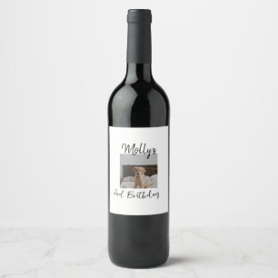 Étiquette Pour Bouteilles De Vin Animateur chien chat animal photo moderne simple