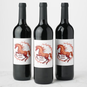 Étiquette Pour Bouteilles De Vin Année du cheval 2026