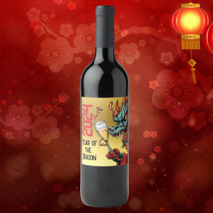 Étiquette Pour Bouteilles De Vin Année étiquette du vin du Dragon 2024 Chine Nouvea