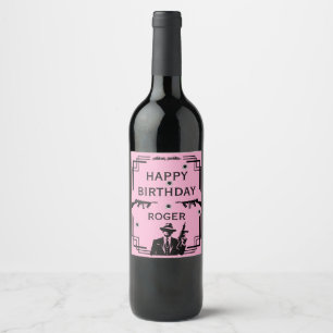 Étiquette Pour Bouteilles De Vin Années folles Art Déco Gangster Anniversaire