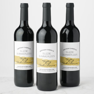 Étiquette Pour Bouteilles De Vin Anniversaire