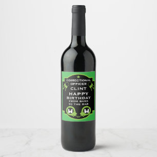Étiquette Pour Bouteilles De Vin Anniversaire de l'agent pénitentiaire