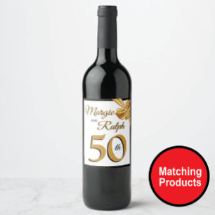 Étiquette Pour Bouteilles De Vin Anniversaire d'or