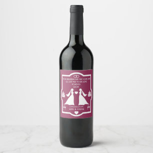 Étiquette Pour Bouteilles De Vin Anniversaire Mariage des filles gays