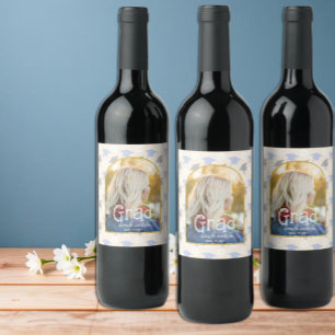 Étiquette Pour Bouteilles De Vin Annonce de remise de diplômes Rétro Peach