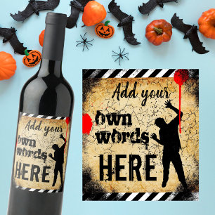 Étiquette Pour Bouteilles De Vin Apocalypse d'Halloween zombie grunge