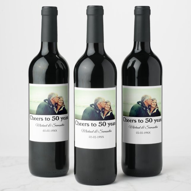 Étiquette Pour Bouteilles De Vin applaudissements à 50 ans anniversaire ajouter nom (Bouteilles)