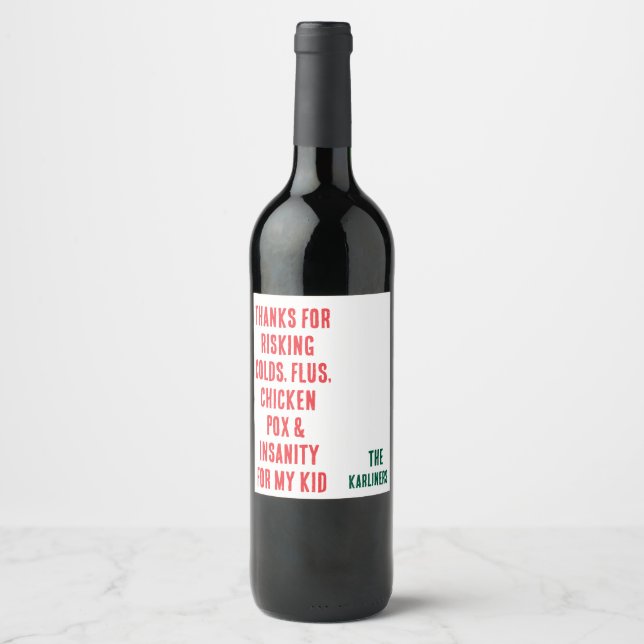 Étiquette Pour Bouteilles De Vin Appréciation de l'enseignant Étiquette de vin cade (Devant)