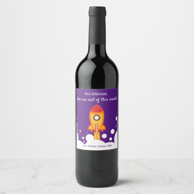 Étiquette Pour Bouteilles De Vin Appréciation personnalisée de l'enseignant (Devant)