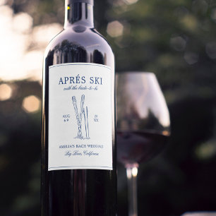 Étiquette Pour Bouteilles De Vin Après-Ski avec la future mariée week-end Bach