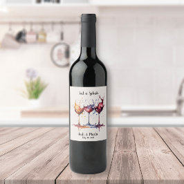 Étiquette Pour Bouteilles De Vin Aquarelle Colorée Juste une Giclée de Vin 
