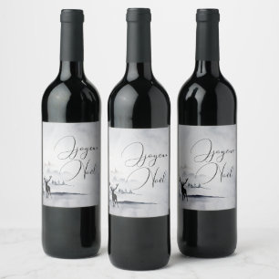 Étiquette Pour Bouteilles De Vin Aquarelle de rennes rustiques Joyeux Noel