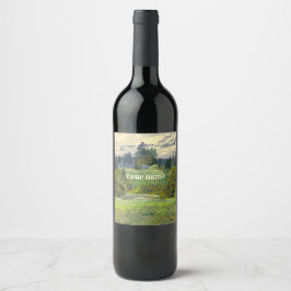 Étiquette Pour Bouteilles De Vin Aquarelle des pins