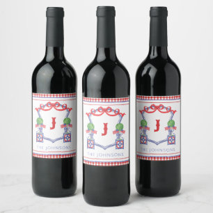 Étiquette Pour Bouteilles De Vin Aquarelle Drapeau américain patriotique Topiotique