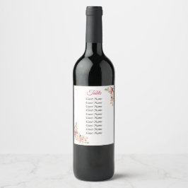 Étiquette Pour Bouteilles De Vin Aquarelle Dusty Rose