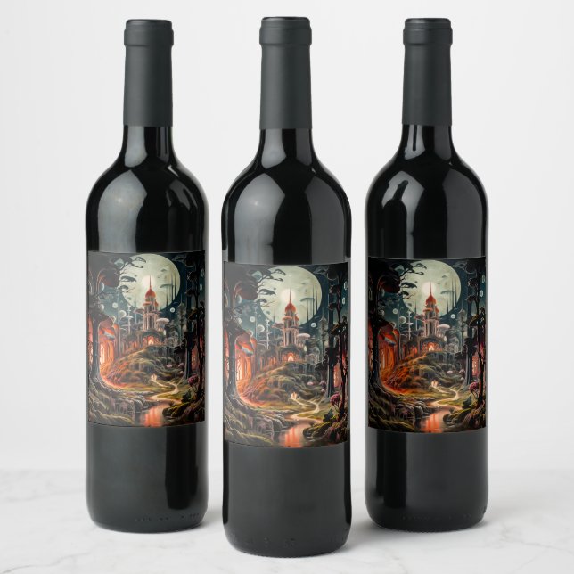 Étiquette Pour Bouteilles De Vin Aquarelle Imaginaire (Bouteilles)