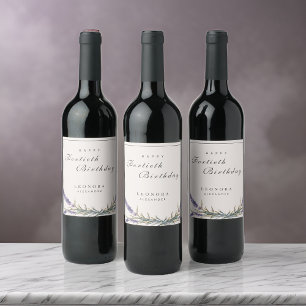 Étiquette Pour Bouteilles De Vin Aquarelle Lavande Fleurs N'IMPORTE QUEL Jour