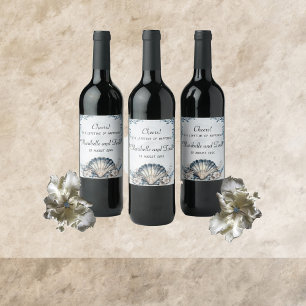 Étiquette Pour Bouteilles De Vin Aquarelle Majestic Mia Mariage Vin Étiquette
