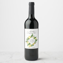 Étiquette Pour Bouteilles De Vin Aquarelle méditerranéenne Citron Mariage tropical