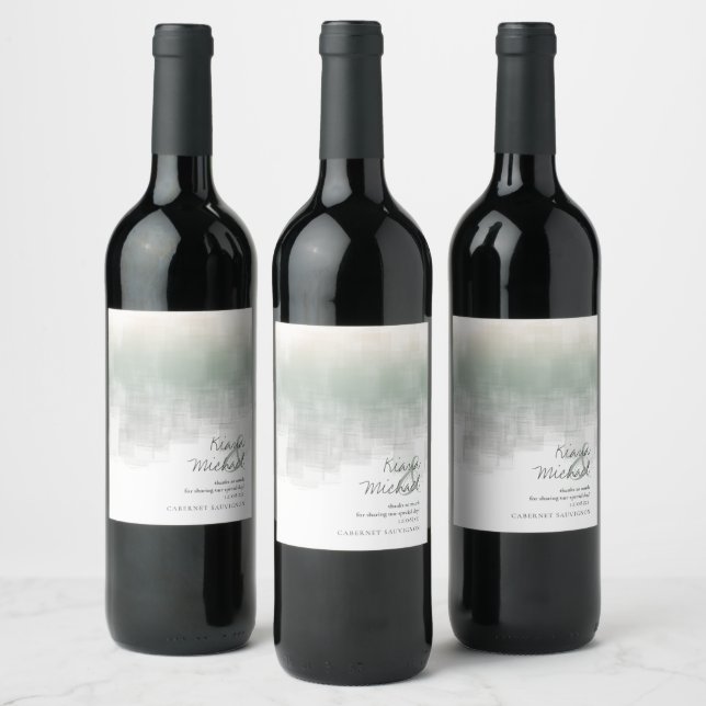 Étiquette Pour Bouteilles De Vin Aquarelle Réflexions Merci Sage ID774 (Bouteilles)
