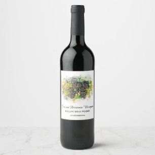 Étiquette Pour Bouteilles De Vin *~* AR21 Vignoble cave à vin grappe de raisins Vig