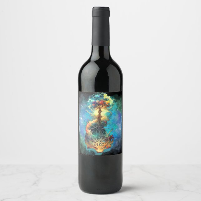 Étiquette Pour Bouteilles De Vin arbre céleste de vie (Devant)