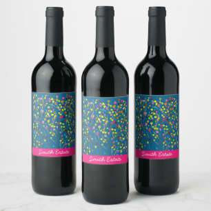Étiquette Pour Bouteilles De Vin Arbre magique arc-en-ciel