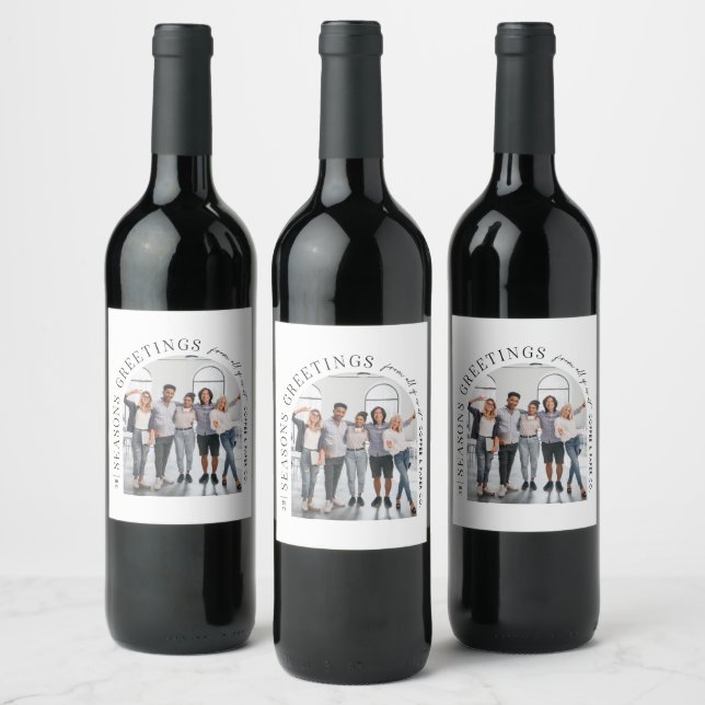 Étiquette Pour Bouteilles De Vin Arc moderne affaires photo Noël (Bouteilles)
