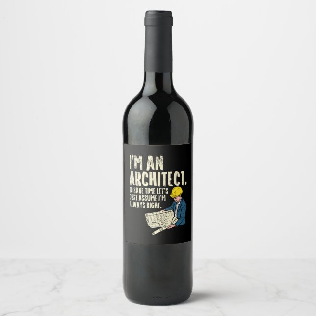 Étiquette Pour Bouteilles De Vin Architect - I'm (Devant)