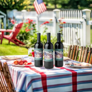 Étiquette Pour Bouteilles De Vin Arrière-plan Fireworks