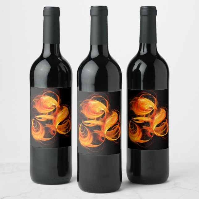 Étiquette Pour Bouteilles De Vin Art Abstrait Fireball (Bouteilles)