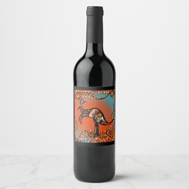 ÉTIQUETTE POUR BOUTEILLES DE VIN ART AUSTRALIEN (Devant)