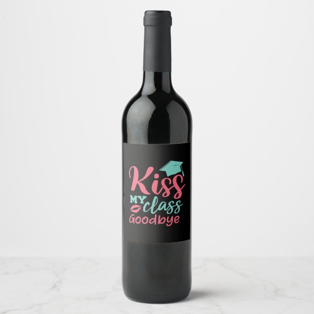 Étiquette Pour Bouteilles De Vin Art | Baiser mes adieux de classe (Devant)