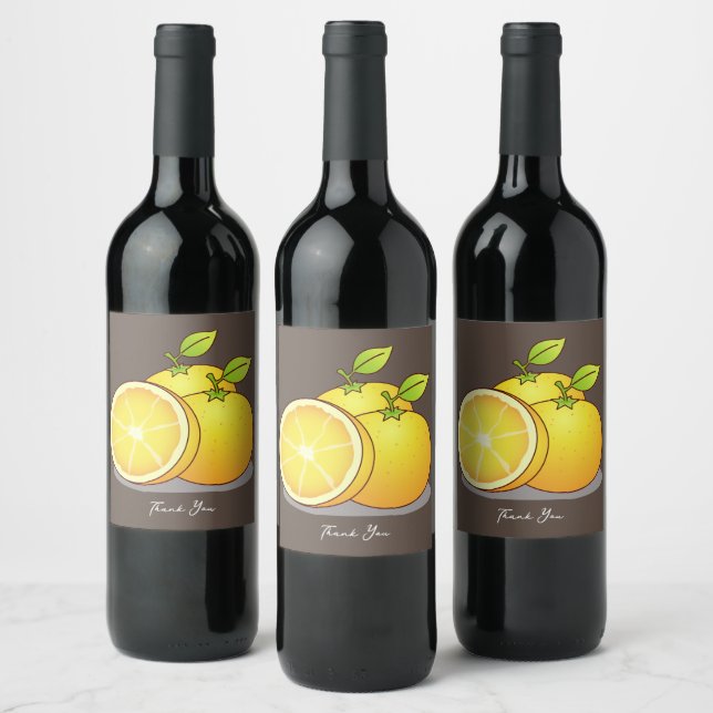 Étiquette Pour Bouteilles De Vin Art fruitier des Oranges (Bouteilles)