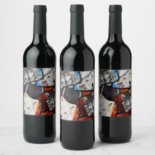 ÉTIQUETTE POUR BOUTEILLES DE VIN ART LOUPE