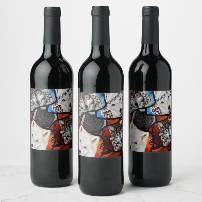 ÉTIQUETTE POUR BOUTEILLES DE VIN ART LOUPE (Bouteilles)