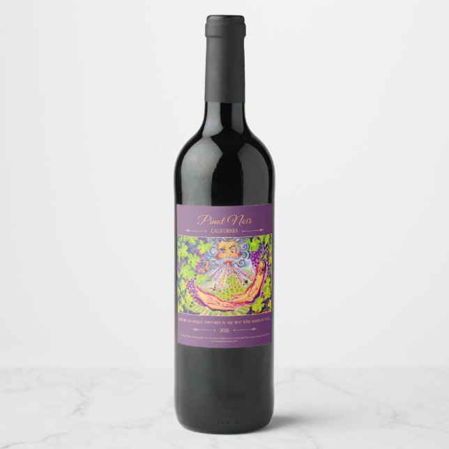 Étiquette Pour Bouteilles De Vin Art Vin Étiquette "Mighty Winemaker" (Devant)