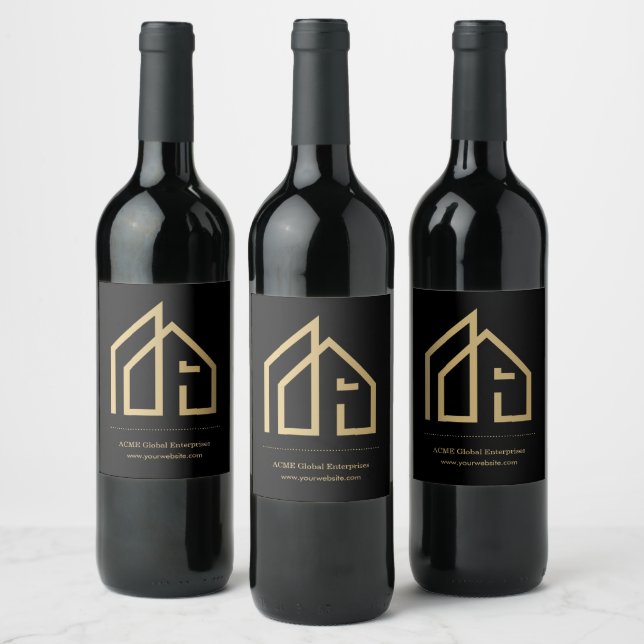 Étiquette Pour Bouteilles De Vin Articles promotionnels Immobilier moderne (Bouteilles)