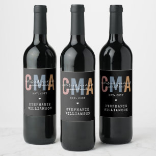 Étiquette Pour Bouteilles De Vin Assistant Médicale certifié CMA personnalisé