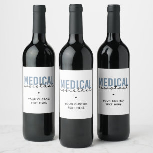 Étiquette Pour Bouteilles De Vin Assistant Médicale personnalisé MA   Assistant cli