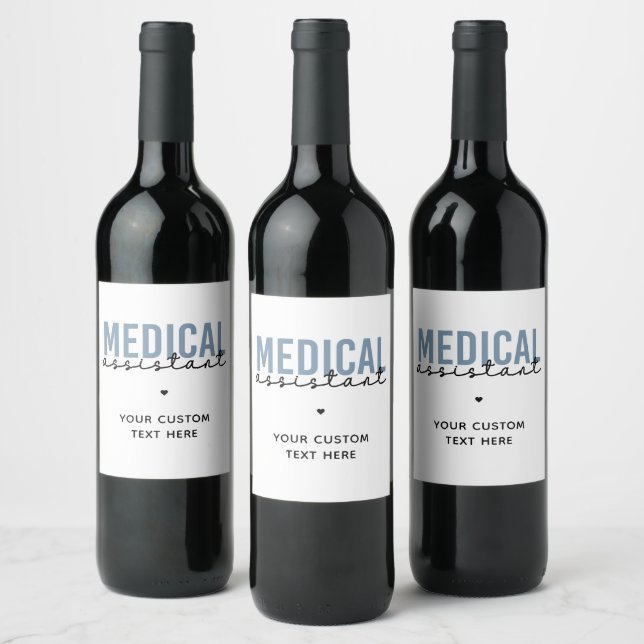 Étiquette Pour Bouteilles De Vin Assistant Médicale personnalisé MA | Assistant cli (Bouteilles)