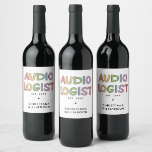 Étiquette Pour Bouteilles De Vin Audiologiste personnalisé Audiologie Diplôme Cadea