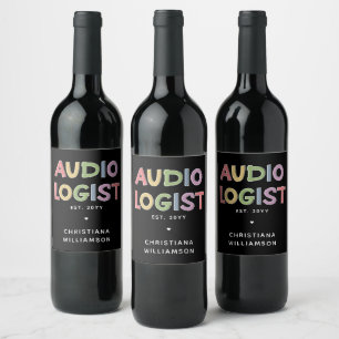 Étiquette Pour Bouteilles De Vin Audiologiste personnalisé Audiologie Diplôme Cadea