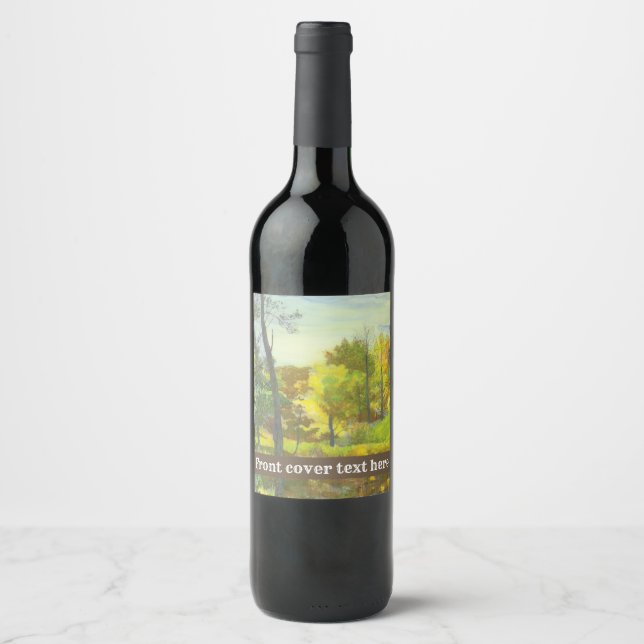 Étiquette Pour Bouteilles De Vin automne Chute solaire (Devant)